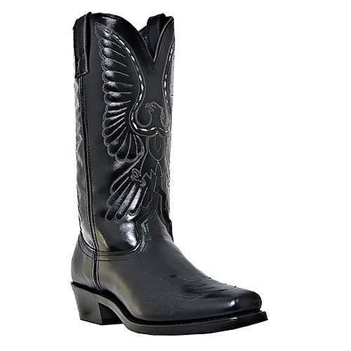 Men's Laredo Black Leather Foot Cowboy Boots