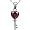 Garnet Cubic Zirconia 3.6ct Heart Key Platinum Overlay CAREFREE Sterling Silver Pendant (No Chain)