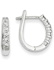 14k White Gold Diamond Hoop Earrings. Carat Wt- 0.5ct. Metal Wt- 3.43g