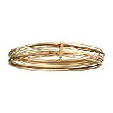 Sterling Silver with 14k Gold 1-Micron Gold-Plated Bangle Bracelet, 2.75
