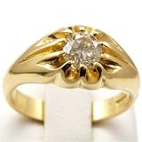 Image of Certified 18ct Yellow Gold 1.02ct H - SI3 Gents Solitaire Diamond Ring