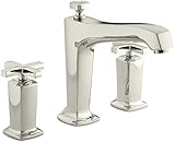 KOHLER K-T16236-3-SN Margaux Deck-Mount High-Flow Bath Faucet Trim with Cross Handles, Valve Not Inc