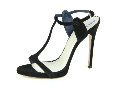 Pollini womens suede t strap stiletto heels