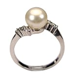 Lovers Embrace White Cultured Pearl Cubic Zirconia Platinum Overlay Sterling Silver Ring