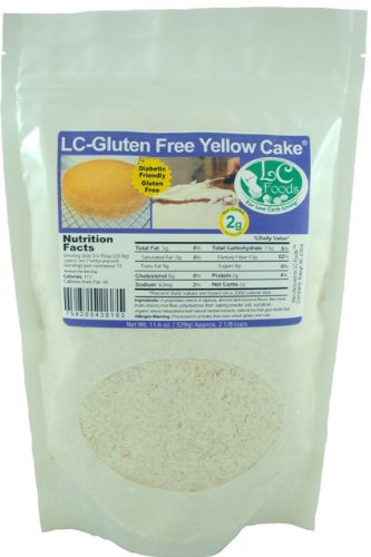 Low Carb Gluten Free Yellow Cake Mix - LC Foods - All Natural - No Sugar - Diabetic Friendly - 11.6 oz