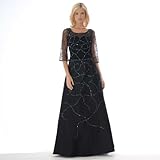 IMAGE OF Formal Evening Gown. Mother of Bride Groom Dress for Wedding, Party by Sean Collection (7331) 14 Black/Gun