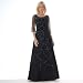 Formal Evening Gown. Mother of Bride Groom Dress for Wedding, Party by Sean Collection (7331) Black/Gun
