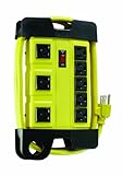 Coleman Cable 04655 8-Outlet Power Strip, Heavy-Duty Design, with 6-Ft Cord