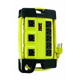 Coleman Cable 04655 8-Outlet Heavy-Duty Power Center Strip with 6-Feet Cord
