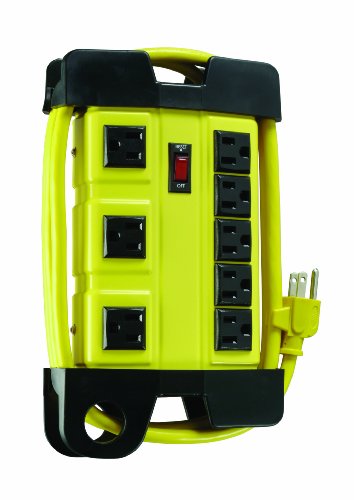 Coleman Cable 04655 8 Outlet Power Strip Heavy Duty Design