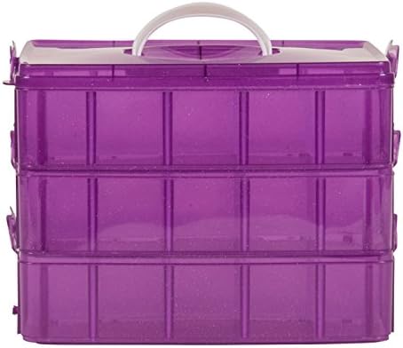Neat Innovations Plastic Storage Case, Purple Glitter