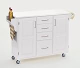 Home Styles Create-a-Cart White Cabinet with White Vinyl Top 52.5x18x36-in.