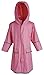 Kid's Rain Jacket:Big Girls Kids Waterproof Full Length Long Hooded Raincoat Jacket for Children - Pink (Medium)