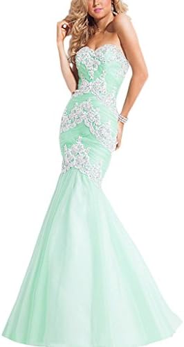 CloudShop Elegant Mermaid Lace Evening Formal Dress C524 Green 2