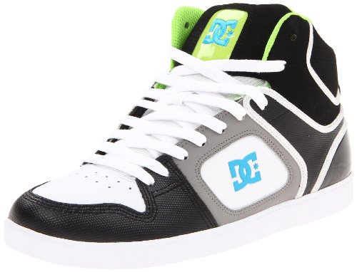 DC Men's Union High Sneaker,Black/White/Turquoise,6 M US On Sale