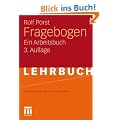 Fragebogen: Ein Arbeitsbuch (Studienskripten zur Soziologie)