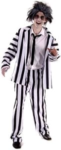 Henbrandt - Travestimento da adulto fantasma pazzo del film Crazy Ghost degli anni '80, da uomo, taglia unica (S, M, L), ideale per feste di ogni genere