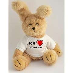 Pl�sch Osterhase mit T-shirt mit Aufschrift Ich liebe Victoriana