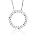 14k White Gold Diamond Circle Pendant Necklace (HI, SI-I,0.25 carat)