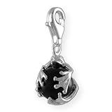 MELINA Charm Anhänger Frosch hält Kugel Silber 925 Onyx