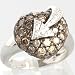 An Estate 18K White Gold Champagne Diamond & Diamond Ring