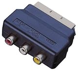 Scart Adaptor with 3 Phono Sockets (Audio Video In) - Black