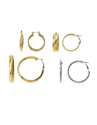 Kennedy Gold-plated And Rhodium-plated 4 Pair Set Of Hoop Earrings