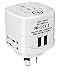 Yubi Power Universal Travel Plug Adapter with Dual USB Ports - Grounded Plug Type I for Australia, Argentina, China, New Zealand