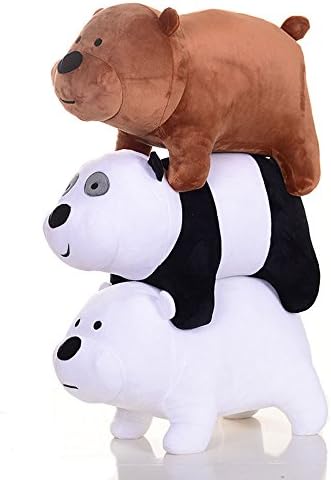 TFOSOVER Anime We Bare Bears Plush Toy Doll 3pcs/Set Soft Doll Grizzly, White Bear And Panda 9.8"/25cm