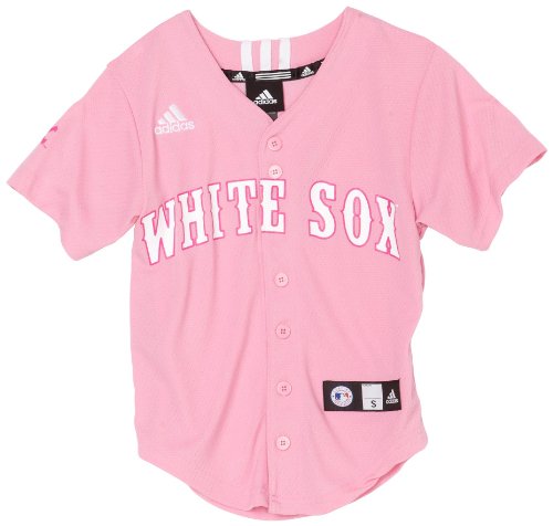 MLB Girls' Chicago White Sox Screen Print Baseball Jersey, Pink, Small