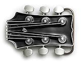 ELECTRIC GUITAR HEAD BLACK Belt Buckle Gibson