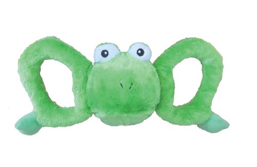Jolly Pets Tug-a-Mal Frog Squeaky Toy for Pets, Medium