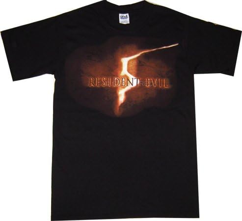 Resident Evil 5: Resident Evil 5 Logo Black T Shirt, Adult Medium