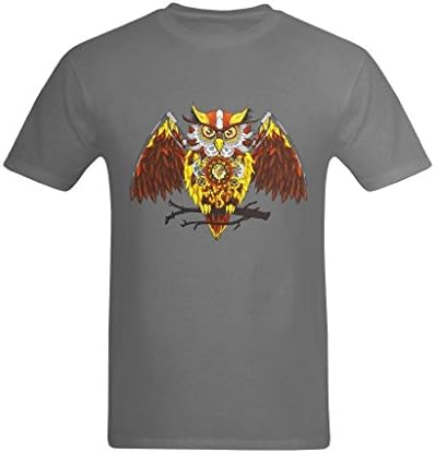 FantasyArtic Men's Owl Psychedelic Pop Art Printed T-Shirt - Fashion Tee Shirt US Size XS