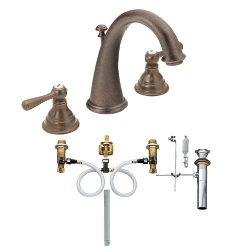 Moen T6125ORB-9000 Kingsley Two-Handle High Arc Bathroom Faucet with Valve, Oil Rubbed Bronze Moen T6125ORB-9000 Kingsley Two-Handle High Arc Bathroom Faucet with Valve, Oil Rubbed Bronze