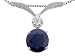 1.42 cts Genuine Round Black Sapphire Pendant - 14kt White or Yellow Gold