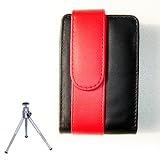 New premium quality leather Red /black camera case for Nikon COOLPIX S3100 + camera tripod(ik006r)