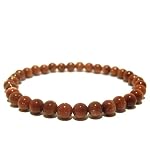 Goldstone Anklet 01 Stretch Brown 8mm Round Beaded Glitter Copper Stone Elastic
