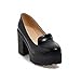 Show Shine Women's Fashion Platform High Chunky Heel Loafers Shoes