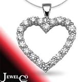 Jewelco London 18 Carat White Gold 1ct Diamond Pendant (Comes with 18 inch Pendant Chain)