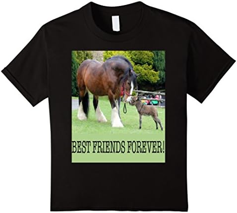 Kids BFF Best Friends Forever Tee Shirt HORSE BURRO CUTE 12 Black