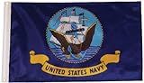In the Breeze US Navy Grommet Flag, 3 by 5-Feet