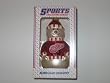 DETROIT RED WINGS 6" tall and 3" wide Blown Glass Snowman CHRISTMAS ORNAMENT