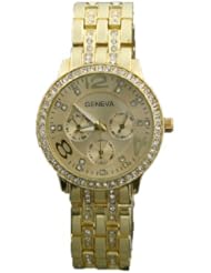 Shot-in Wrist Watch Women Watch Quartz Crystal Gold