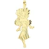 14K Gold Charm Jewelry Necklace Betty Boop Love Chain