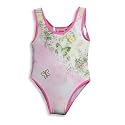 Lipstik - Girls One Piece Bathing Suit, Pink, Green