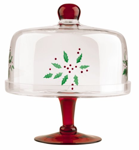 Gorham Festive Holly Pedestal w/ Dome