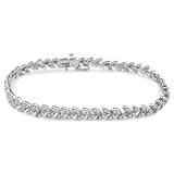 10k White or Yellow Gold Leaf Design Diamond Bracelet (1 cttw, I-J Color, I2-I3 Clarity), 7.25"