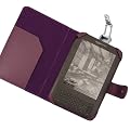 Xtra-Funky Exclusive PU Leather Book Wallet Style Case for Amazon Kindel 3 (3rd Generation with Keyboard Model) & KOBO WiFi Wireless (N647 Model) + LED Multi Purpose Reading Clip on Light - PURPLE