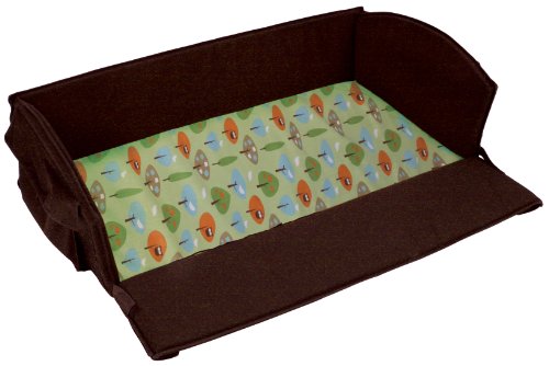 Leachco Roam N Holiday 4 in 1 Anywhere Bed, Brown with Green Forest Frolics Sheet